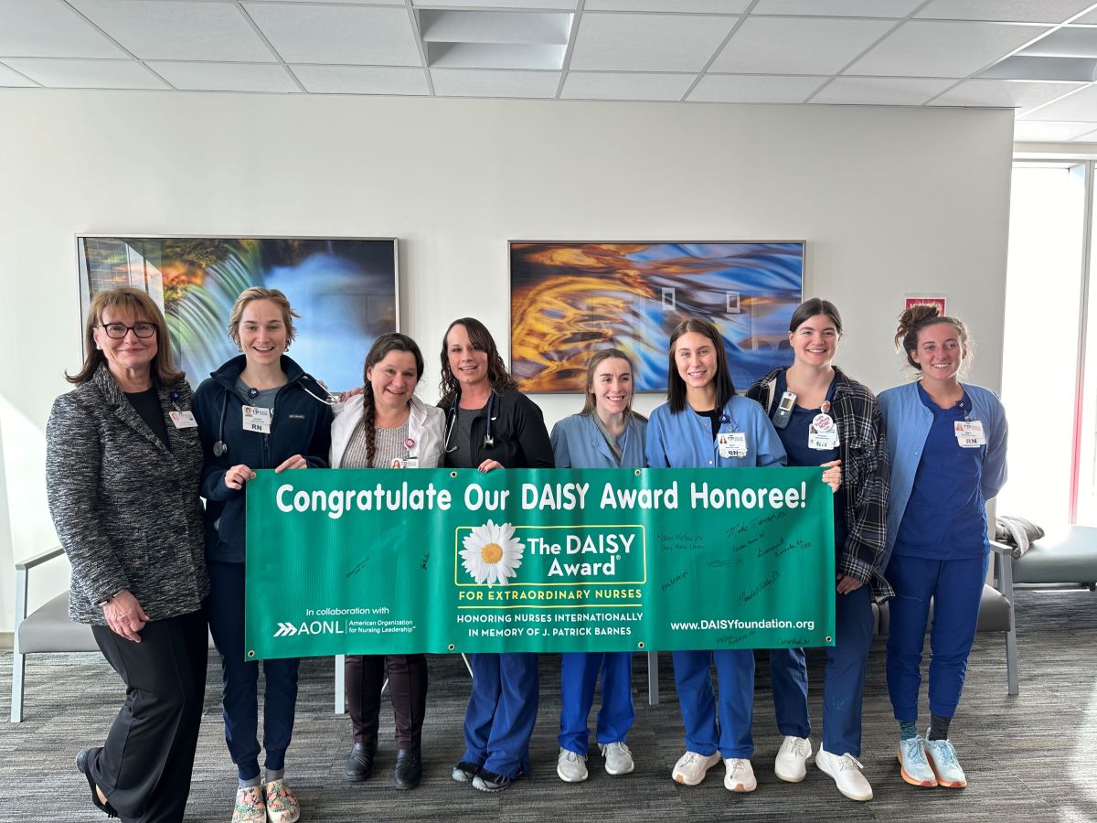 Christina with several members of the ICU staff at UP Health System – Marquette.