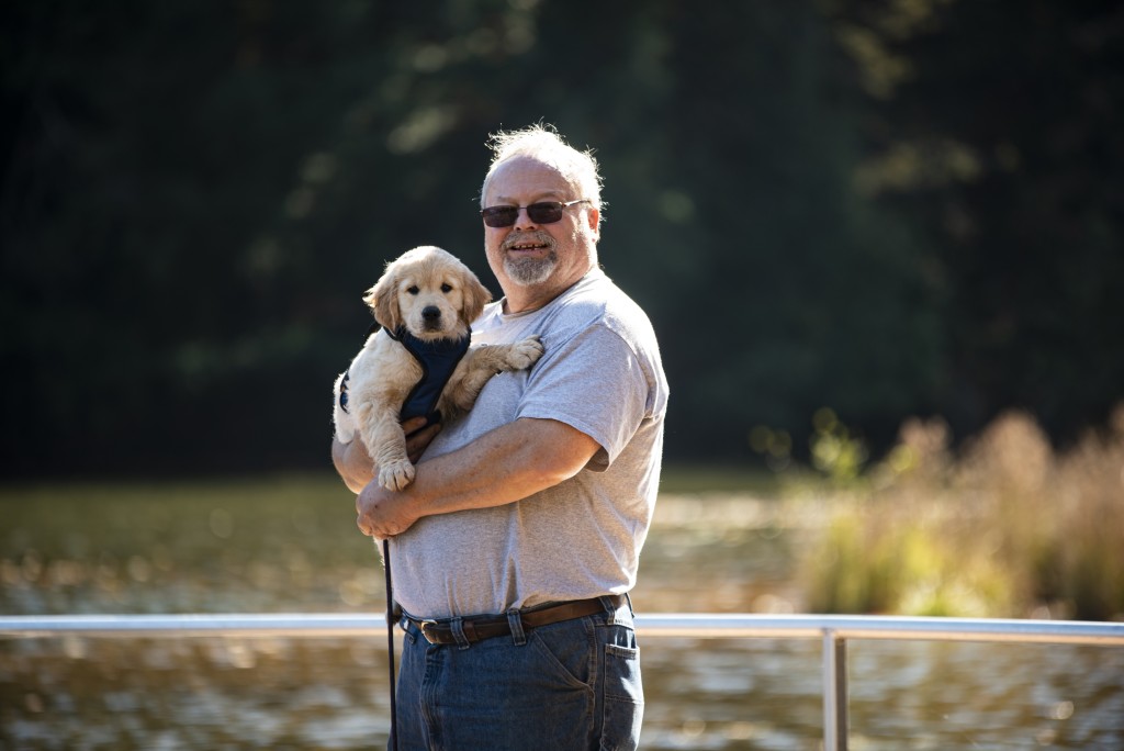 John and his Golden Retriever, Lexi