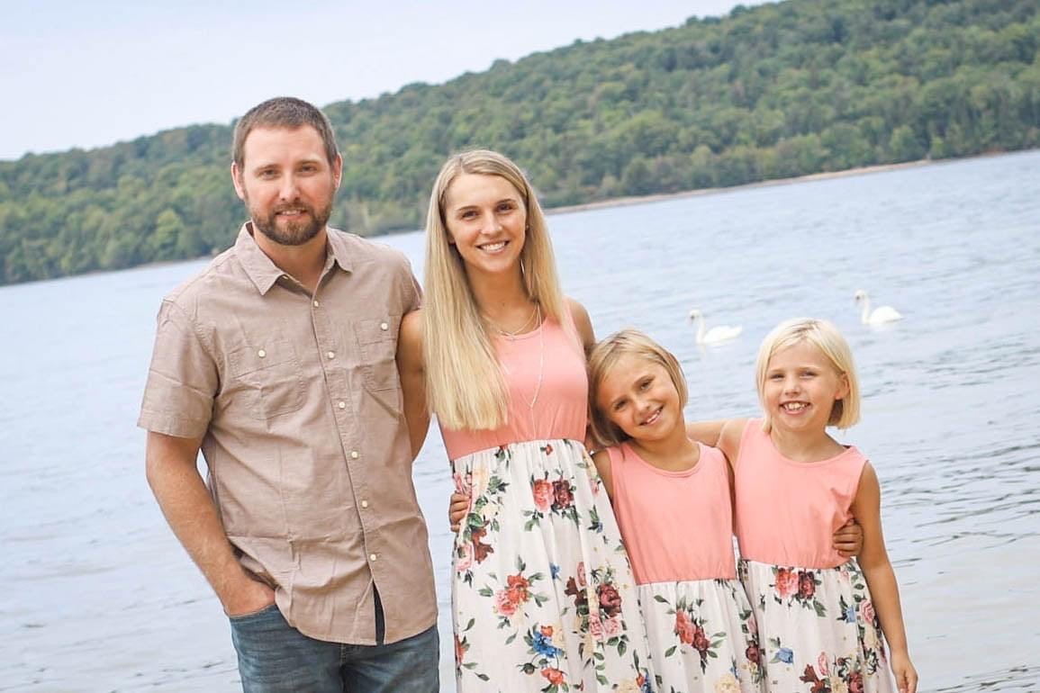 Rebecca (Way) Livermore with her husband, Shane, and their daughters, Lennon and Presley