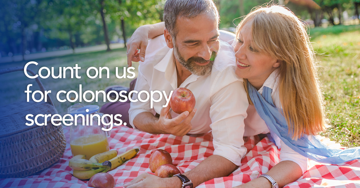 Count on us for colonoscopy screenings.